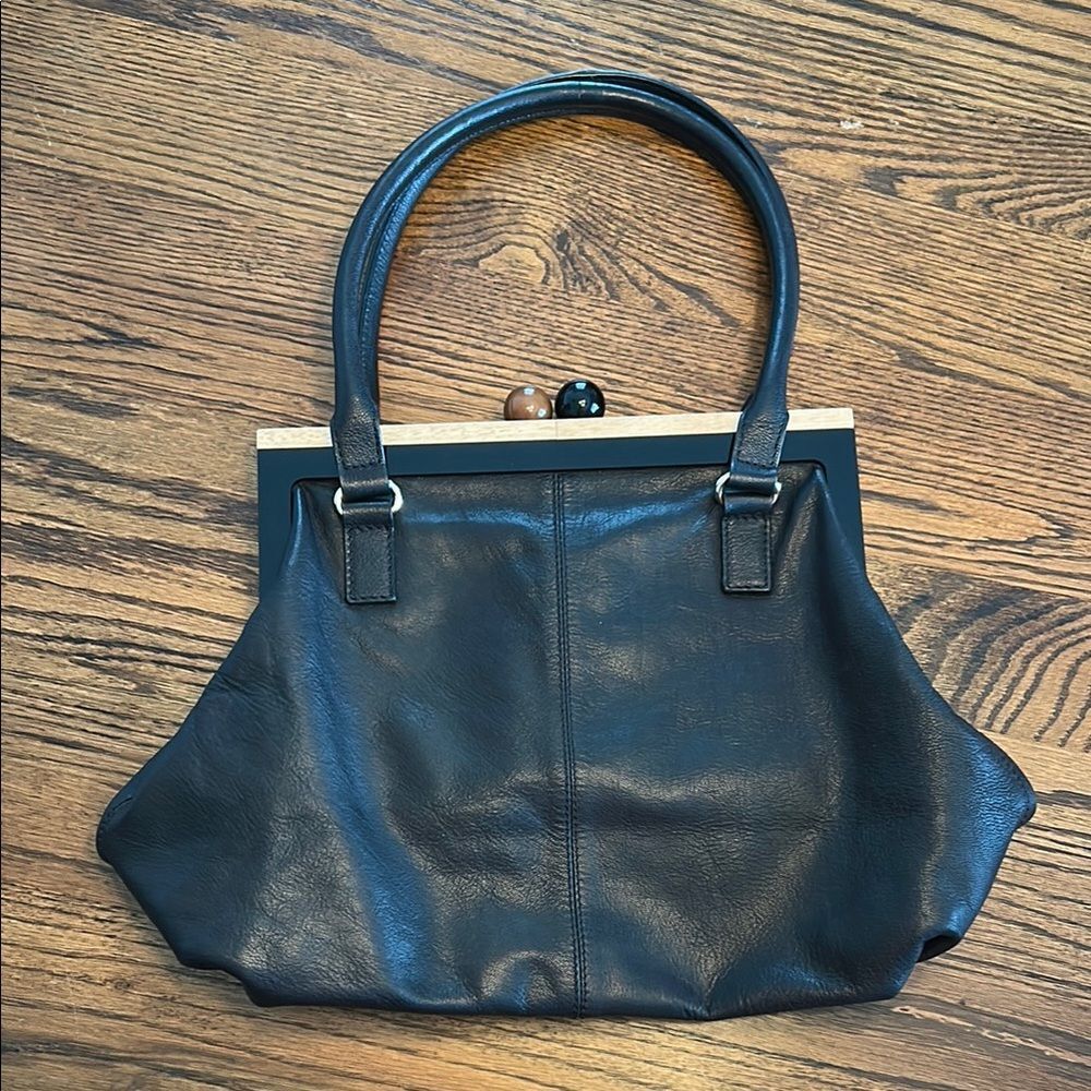 RARE Kate Spade Bixby Black Leather Kiss Lock Bag